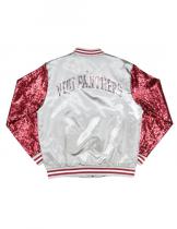VUU Women's Satin Jacket with Sequin Sleeves - 2024 1